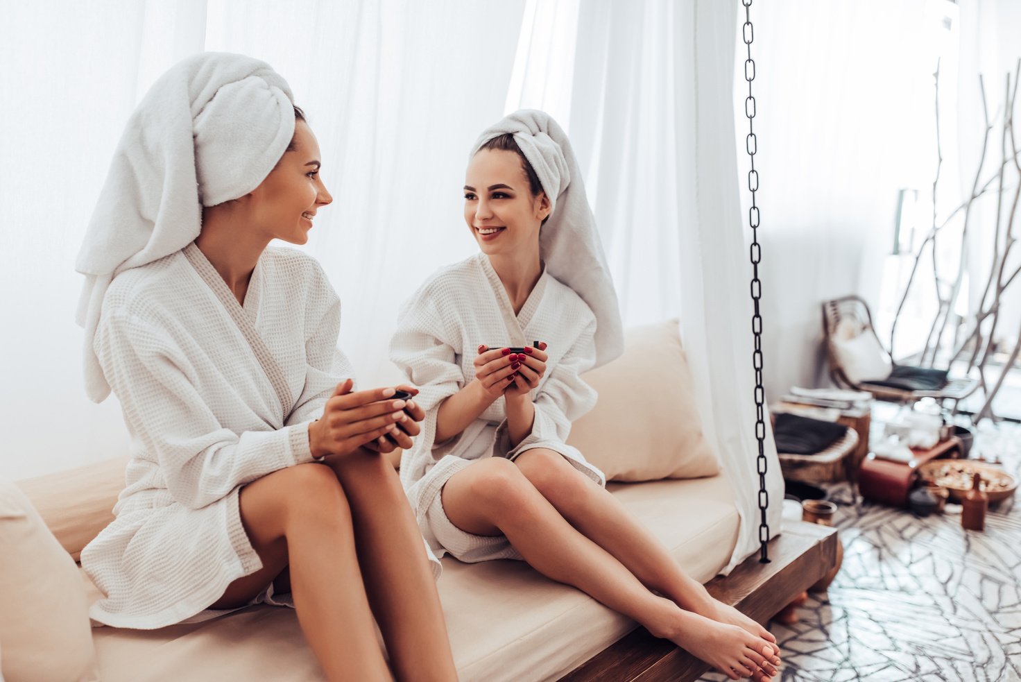 Young women in spa salon